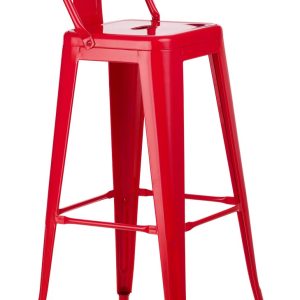 Banqueta De Metal Iron Com Encosto Para Hotéis