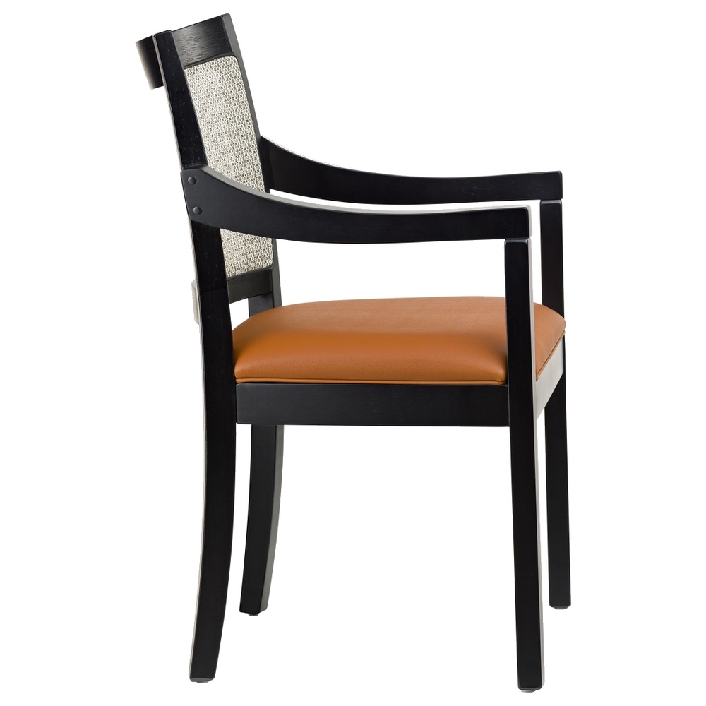 Poltrona Para Restaurantes e Bares De Madeira Madrid Com Tela - Imagem 2