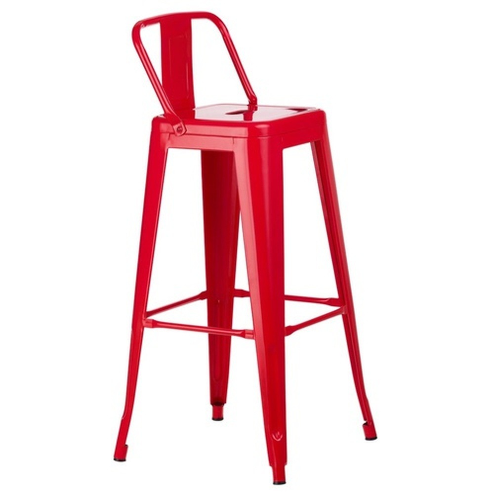 Banqueta De Metal Iron Com Encosto Para Hotéis